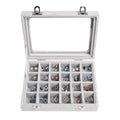 Velvet Jewelry Box 24 Grid Jewelry Earrings Display Organiser Box Ring Tray Holder Earrings Storage Case for Girls Women Wife Mom (Gray) - color: Gray