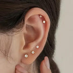 QWALIT Piercing Taper Threadless Insertion Tool - Titanium Labret Pin 16g, 18g, 20g - color: D12 - Gold Threaded+Threadless