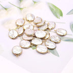 5 Pcs Natural Pearl Pendants Irregular Freshwater Pearl Pendant Charms for Jewelry Making Necklace Bracelet DIY Gift - color: oval
