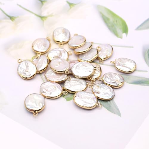 5 Pcs Natural Pearl Pendants Irregular Freshwater Pearl Pendant Charms for Jewelry Making Necklace Bracelet DIY Gift - color: oval