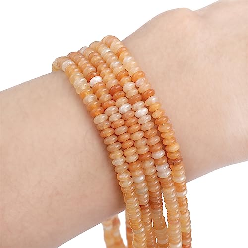 BEADIA Natural Red Aventurine Spacer Beads Caps Rondelle Disk Loose Beads for Beading Jewelry Making 4mmx2mm 38cm - color: Red Aventurine, size: Rondelle Disk 4mm x 2mm