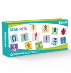 Eenua Pony Beads Keychain Kit for Kids DIY Bead Pets Craft Set with 12 Animal Keychains 2 Heart Shaped Boxes Creative Art Craft for Beginners