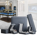 Blue Round Corner PU Leather Proposal Ring Box Jewelry Ring Gift Box Jewelry Packaging Box - color: Ring box