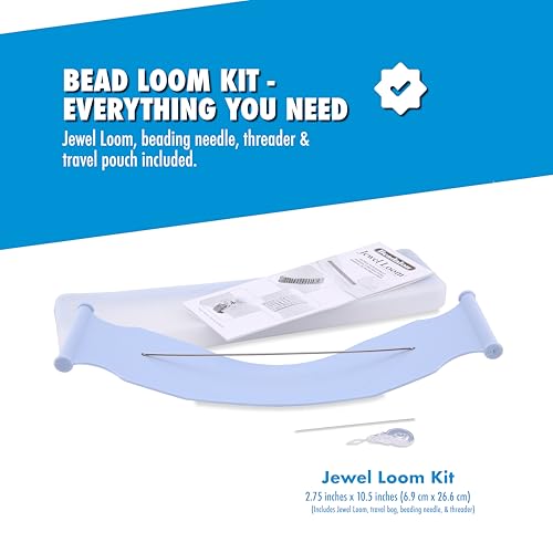 Beadalon Jewel Loom Kit with Bag, Needle & Threader – Complete Starter Set for Bracelets & Woven Designs - style: Jewel Loom Kit