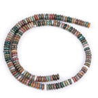 GEM-Inside 2x6mm Natural Green India Agate Stone Semi-Gemstone Heishi Disc Rondelle Spacer Beads for Jewelry Making Full 15" Strand Energy Stone Healing Power Crystal - color: Green India Agate