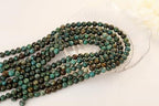 QINJIEJIE 100PCS African Turquoise Beads 8mm Natural Stone Beads Round Loose Gemstone Bead for Bracelet Beading Crystal Jewelry Making DIY Necklace Earrings 0.32" - color: African Turquoise, size: 100PCS