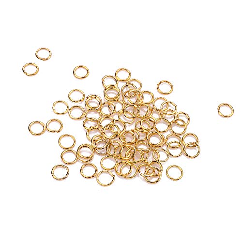BEADIA Open Jump Rings Gold 0.8x6mm 500pcs for DIY Jewelry Making Supplies - color: Gold, size: 0.8*6mm