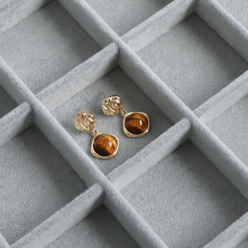 Wudygirl Jewelry Organizer Velvet Jewelry Tray 24 Grid Jewelry Box Earring Holder Organizer Removable Display Case Organizer Glass Top Lid & Lock (24 Grid) - style: 24 Grid Tray