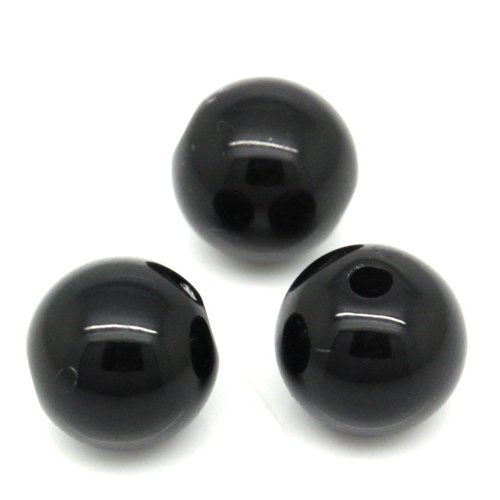 1,000 Round Black Acrylic Beads 8mm Diameter with 2mm Hole - color: Black, size: 8mm