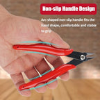 5 Pack Micro Wire Cutters, 5 Inches Flush Cutters Pliers, Diagonal Side Cutters Nippers, Zip Tie Sprue Cutter for Electronics, Plastic Models, Jewelry (Red) - color: Red