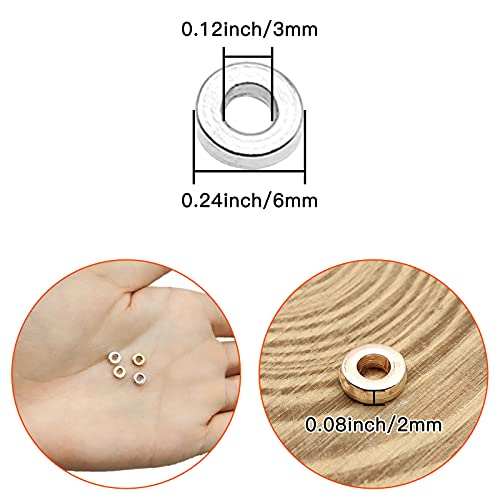 1000Pcs Flat Round Rondelle Spacer Beads for DIY Crafts,Gold Silver Disc Spacer Loose Beads for DIY Jewelry Making,Bracelet Necklace Earring Crafts - color: 1000pcs;Gold,Silver;Round