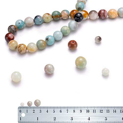 BEADIA Natural Amazonite Jade Stone Round Loose Semi Gemstone Beads for Jewelry Making 8MM 44PCS - color: Amazonite Jade, size: 8mm