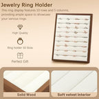 Homeanda Velvet 9 Long Slots Ring Earring Jewelry Display Tray Organizer Holder Jewelry Display Board for Showcase, Counter, Home Use (9 Slot) - style: L-Shape 9 Long Slots