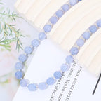 8mm Faceted Natural Aquamarines Stone Loose Round Semi Gemstone Beads for Bracelet Necklace Jewelry DIY Making - color: Aquamarines-1
