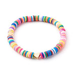 Ornaland 12 PCS Heishi Surfer Bracelets Polymer Clay Heishi Beads Stretch Bracelets Bohemia Bracelets Summer Beach Jewelry for Women Men