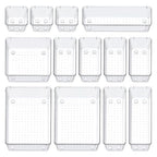 13 Pcs Desk Organizer Tray for Makeup, 5 Sizes Vanity Makeup Drawer Organizer Set, Non-Slip Desk Drawer Organizer Trays for Bathroom, Bedroom, Office, Fits Jewelry - size: 13Pack