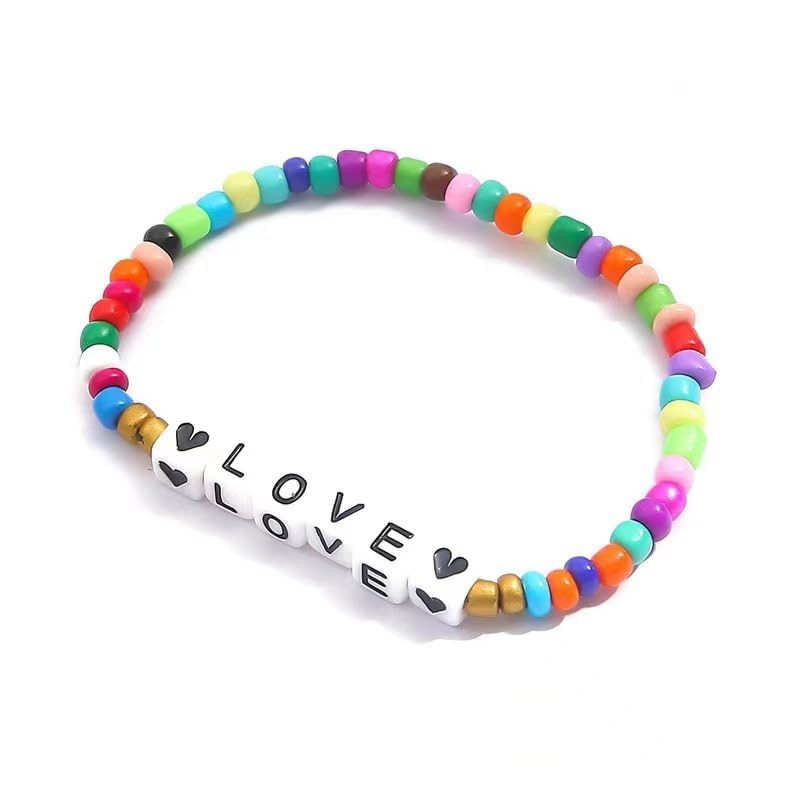 Acrylic Letter Beads 4mm Flat Round, 6mm Square - Beads for Making Friendship Bracelet or Necklace (Square White Plus Black) - color: Square White Plus Black