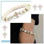 SUNNYCLUE 1 Box 100Pcs White Turquoise Cross Beads Synthetic Turquoise Stone Bead 12x16mm Easter Mini Small Cross Beads for Jewelry Making Charms Beading Supplies DIY Bracelet Necklace Adult - color: 100Pcs 12x16mm White Cross Beads
