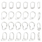 SUNNYCLUE 1 Box 24Pcs 4 Styles Leverback Earring Findings Leverback French Ear Hooks Wire Earring Findings for Jewelry Making DIY Craft Making, Silver - color: 1 Box 30pcs 925 Sterling Silver Plated Leverback