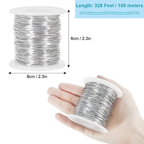Tenn Well 20 Gauge Jewelry Wire, 328 Feet 0.8mm Bendable Aluminum Craft Wire for Jewelry Making, Beading, Sculpting and Bonsai Training - color: Silver, size: 20 Gauge