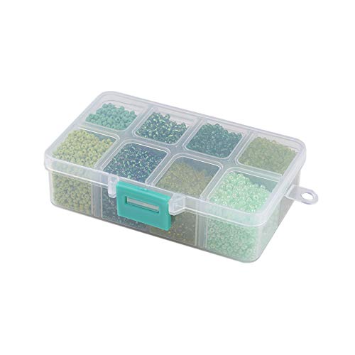 Pandahall 12500pcs 12/0 Round Glass Seed Beads Tiny Pony Beads Loose Spacers Bead for Jewelry Making (Green) - color: Green, size: 12/0