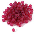 100 Matte Frosted Translucent 6mm x 5mm Round Loose Glass Jewelry Spacer Beads with 1.2mm Hole in Many Colors (Wine Red) - color: Wine Red