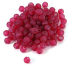 100 Matte Frosted Translucent 6mm x 5mm Round Loose Glass Jewelry Spacer Beads with 1.2mm Hole in Many Colors (Wine Red) - color: Wine Red
