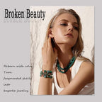 Chip Shells, 260pcs 5-8mm Irregular Beads with Holes, Peacock Green Shell & Turquoise Chip Beads for Jewelry Making - color: Peacock Green