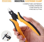 Micro Wire Cutters, 5.4 Inch Flush Cutters, 3 Pack Sharp Spring Loaded Micro Diagonal Cutters for Jewelry, Zip Ties, Electronics & DIY with Soft Grip Handles (Yellow & Black) - color: 3 Pack