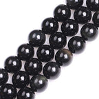 12mm Natural Black Obsidian Beads Round Gemstone Loose Beads for Jewelry Making 15"(31-32pcs/strand) - color: Black Obsidian, size: 12mm