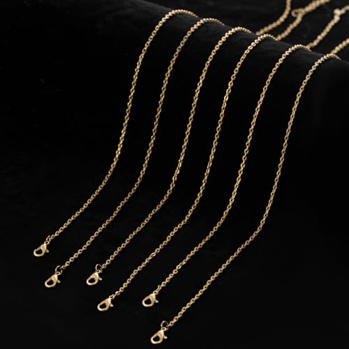 Lemonkey 24 Pack Necklace Chains Bulk,Bronze Plated DIY Cable Link Chains for Jewelry Making 24 Inches - color: Bronze, size: 24inch
