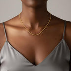 18K Gold Plated 925 Sterling Silver Chain for Women, 1mm Box Chain Dainty Gold Necklace Jewelry Gifts for Women Mom Girlfriend - size: 24 Inches