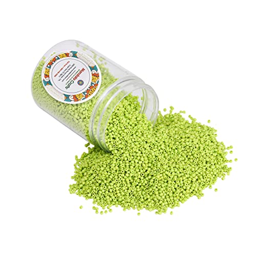 Mandala Crafts 11/0 Glass Seed Beads for Beadwork – 13000 Pcs 2mm Lime Green Round Small Rocaille Beads for Jewelry Making, Necklace Bracelet Earring Craft Supplies - color: Lime Green, size: Round 11/0 Or 2 Mm