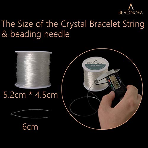 BEADNOVA 0.6mm Bracelet String Clear Craft Wire Stretch String Cord for Jewelry Making Beading Thread Elastic Thread Cord (100m) - size: 0.6mm