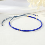 KELITCH Adjustable turquoise bead bracelet single color knitting friendship bracelet fashion jewelry daily wear gift (28 color selection) - color: Blue 04T