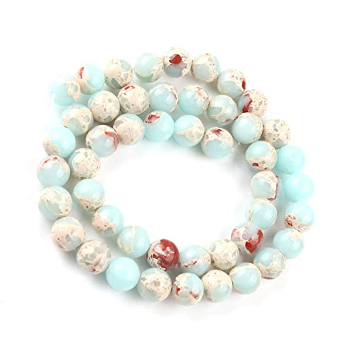 45pcs 8mm Snakeskin Imperial Beads Natural Gemstone Beads Round Loose Beads for Jewelry Making - color: Snakeskin Imperial, size: 8mm