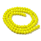 Perlin Czech Bohemian Crystal Glass Beads Faceted Round 4mm 90 Pieces Loose Spacer 1 Strand Beads for DIY Jewelry Earrings Necklace Bracelet Making (Yellow Opaque) - color: Yellow opaque