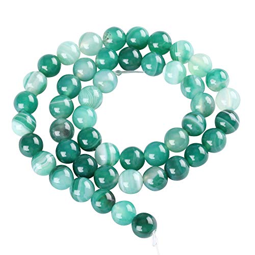 90pcs Adabele AAA Natural Banded Green Agate Healing Gemstone 4mm (0.16 inch) Small Round Loose Beads Gem Stone Spacer GC19-4 - color: Banded Green Agate, size: 4mm (90pcs/1 Strand)