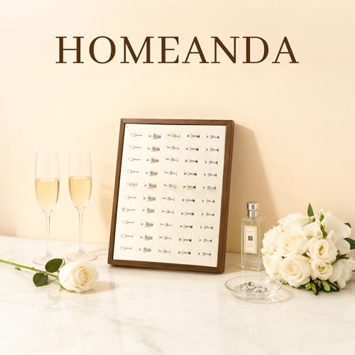Homeanda Ring Display Stand - 50 Slots L-Shaped Velvet Jewelry Tray Ring Board Earrings Organizer for Vendors - style: L-Shape 50 Slots