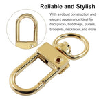 20Pcs Gold Metal Lobster Claw Clasps, Swivel Lanyards Snap Hooks for Jewelry Making, Keychain,Bag Connector - color: gold