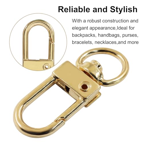20Pcs Gold Metal Lobster Claw Clasps, Swivel Lanyards Snap Hooks for Jewelry Making, Keychain,Bag Connector - color: gold