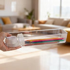 6 Pcs Large Clear Plastic Drawer Organizers Tray 12"x3" Storage Bins with 25 Pcs Non-Slip Pads for Makeup, Jewelries, Kitchen Utensils, Bathroom and Office - size: 12"x3"