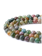 Jovivi 8mm Round Indian Agate Gemstone Beads, 96pcs Energy Healing Crystals, Polished Smooth Stone Beads for Jewelry Making - color: Indian Agate