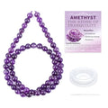 Natural Stone Beads Round Genuine Real Stone Beading Strand Loose Gemstones DIY Smooth Bead for Bracelet Necklace Earrings Jewelry Making (Amethyst, 6mm 60 Pieces) - color: Amethyst, size: 6mm 60pcs