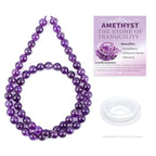 Natural Stone Beads Round Genuine Real Stone Beading Strand Loose Gemstones DIY Smooth Bead for Bracelet Necklace Earrings Jewelry Making (Amethyst, 6mm 60 Pieces) - color: Amethyst, size: 6mm 60pcs