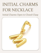 OVRUNS Initial Charm for Women,Letter Bracelet Necklace Charms Alphabet Pendant Charms With Clasp - color: Gold, style: Letter M