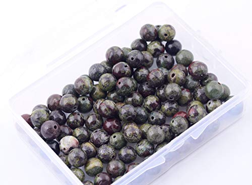Natural Stone Beads 100pcs 6mm Dragon Blood Stone Round Genuine Stone Beading Loose Gemstone Hole Size 1mm DIY Smooth Beads for Bracelet Necklace Earrings Jewelry Making (Dragon Blood Stone Red,6mm) - color: Dragon Blood Stone Red, size: 6mm