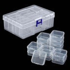 SUTOKAKA 14Pcs Small Bead Organizers with Plastic Storage Box, Mini Clear Jewelry Bead Container, Small Components Holder Case for DIY Nail Art, Bracelet & Earring Crafting - size: 14s+1l