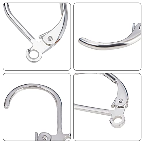 Beebeecraft 1 Box 20Pcs 925 Sterling Silver Plated Leverback Earwires French Earring Hooks 15.6x10x2mm Interchangeable Dangle Ear Wire Findings with 20Pcs Open Jump Rings for Jewelry Making - color: 20pcs S925 Plated #2