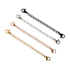 16 Pieces Necklace Extenders Black Jewelry Chain Extension Set for DIY Bracelet Making Stainless Steel 4 Colors 4 Sizes